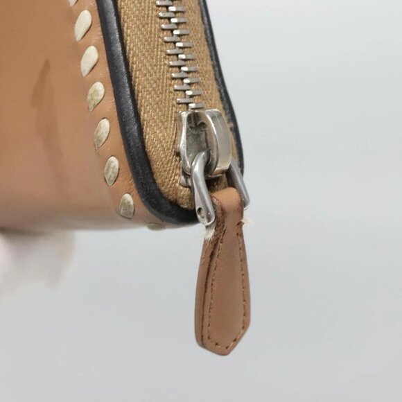 PRADA Long Wallet Leather Silver Beige Auth - Picture 11 of 16